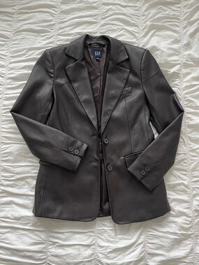 Vegan Leather Terra Brown Gap Blazer